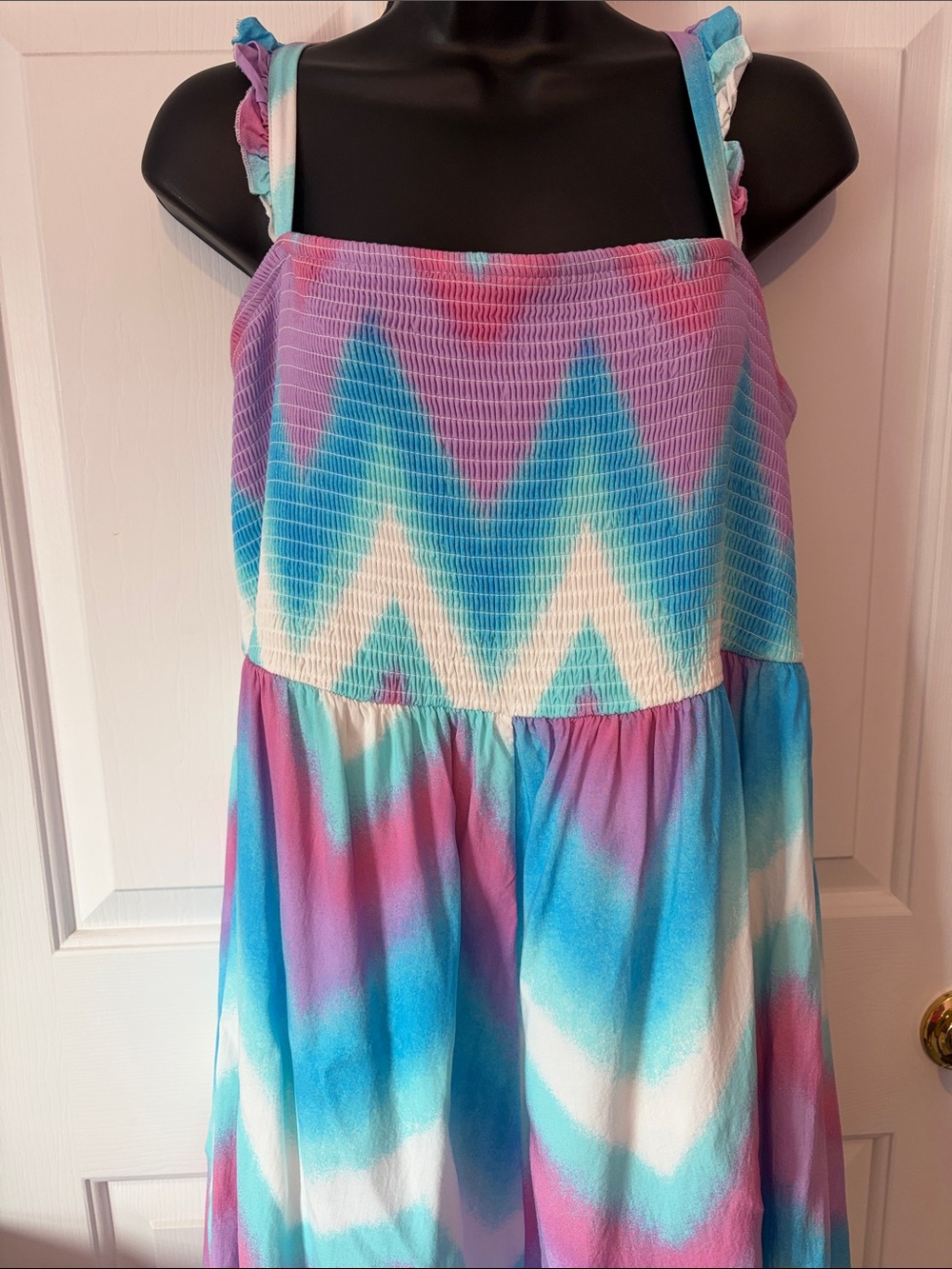 Torrid Aqua, purple, & White Smocked Sundress size 3X